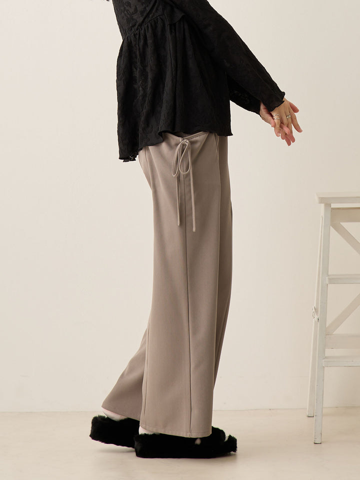 侧边蝴蝶结裤 灰色