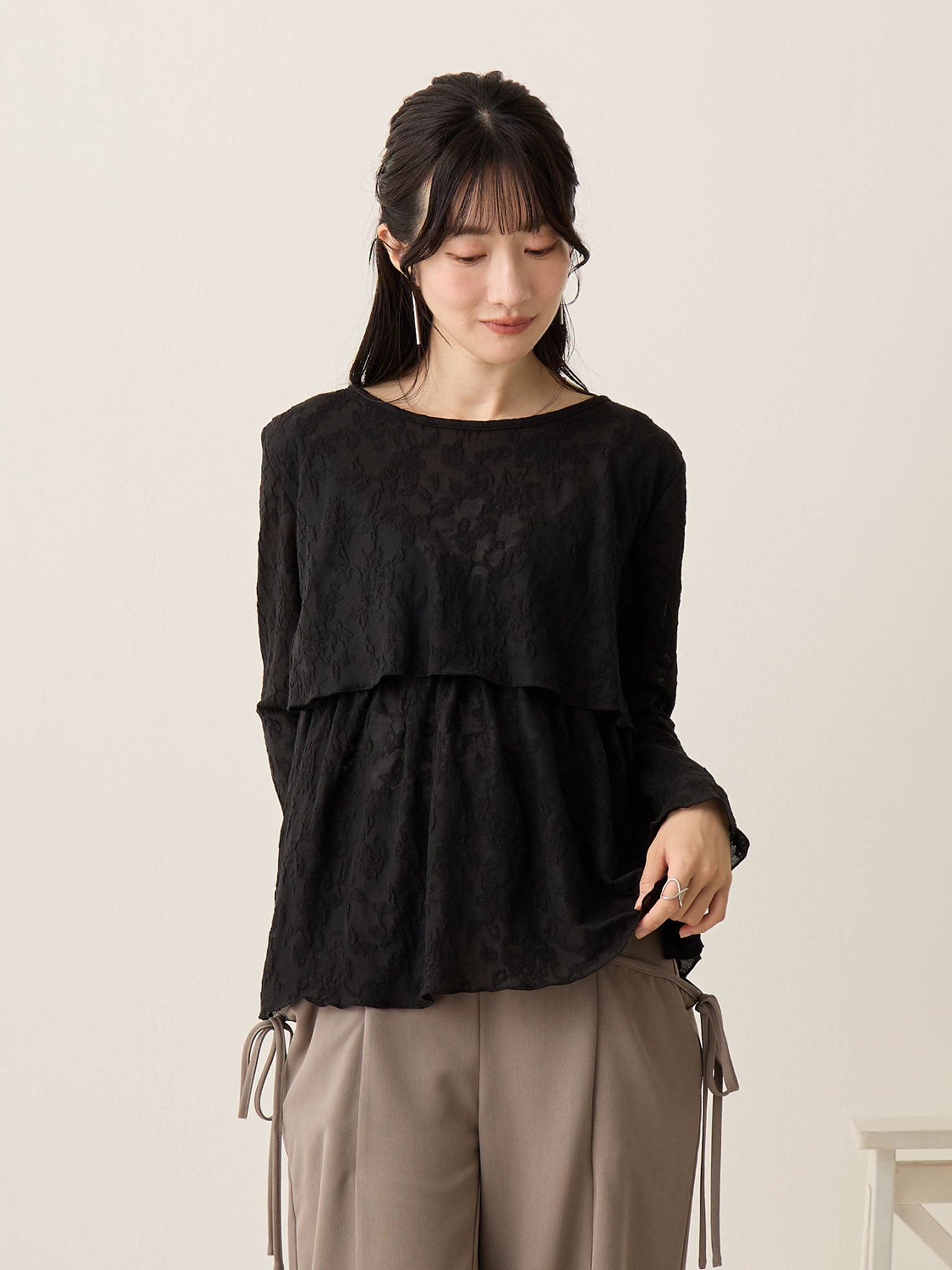 フラワージャガードトップス Black – honono for mom&baby