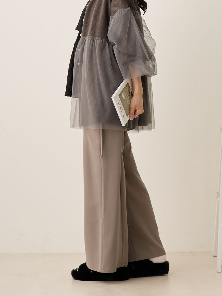 侧边蝴蝶结裤 灰色