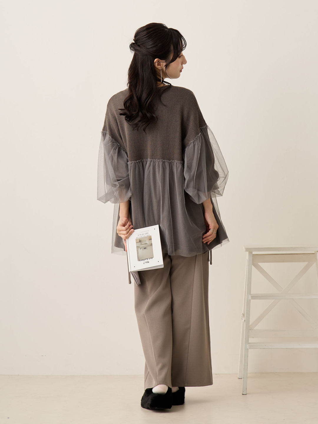 侧边蝴蝶结裤 灰色