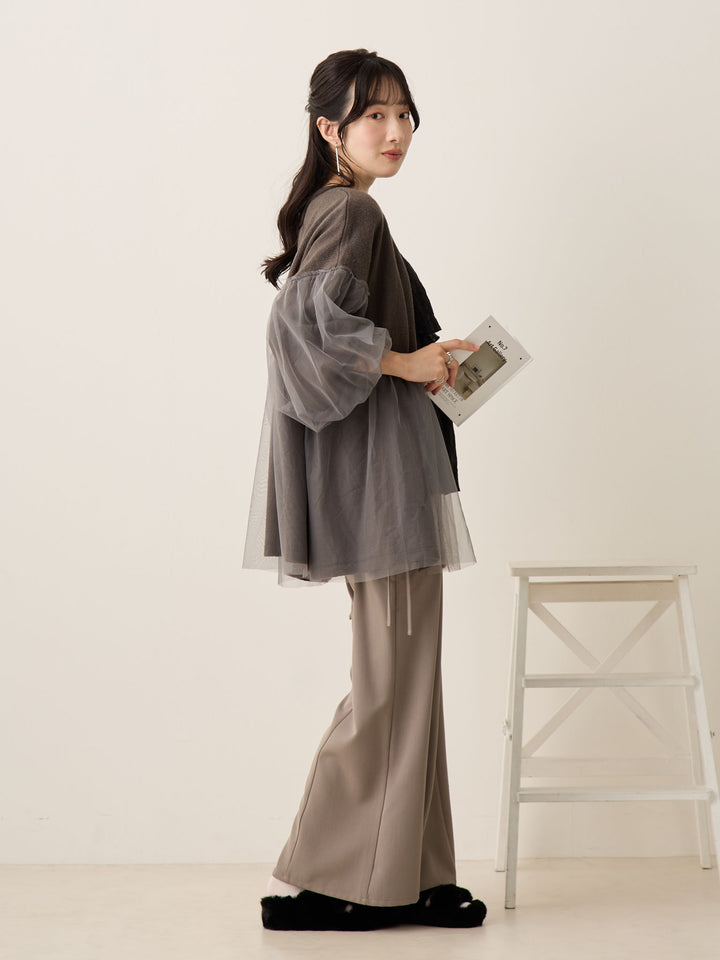 侧边蝴蝶结裤 灰色