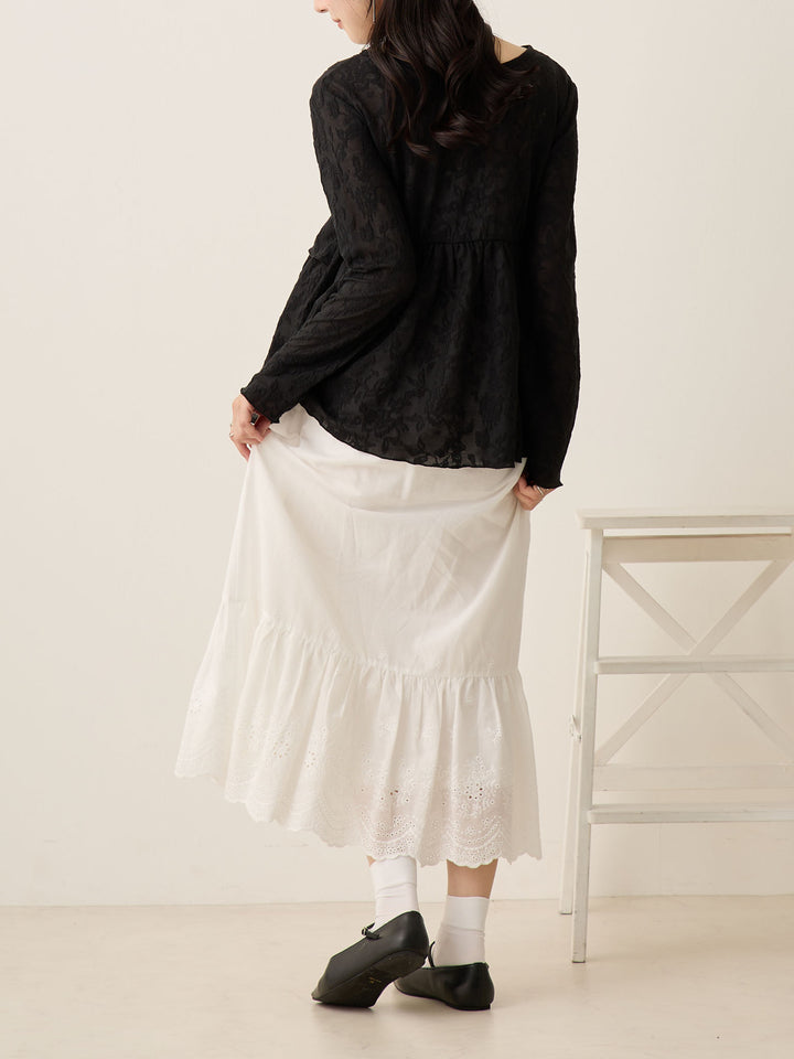 棉质蕾丝裙 白色