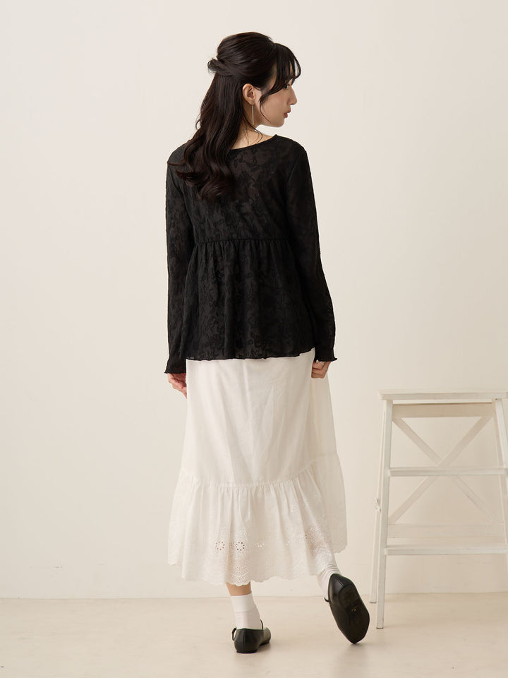 棉质蕾丝裙 白色