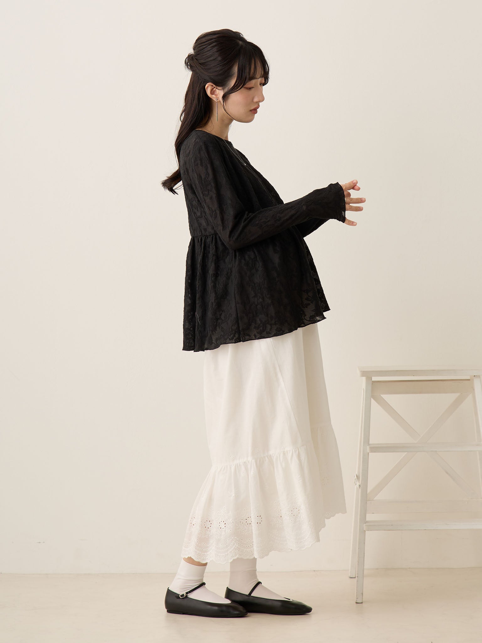 the virgins レースコットンスカート White the virgins レースコットンスカート White the virgins レース