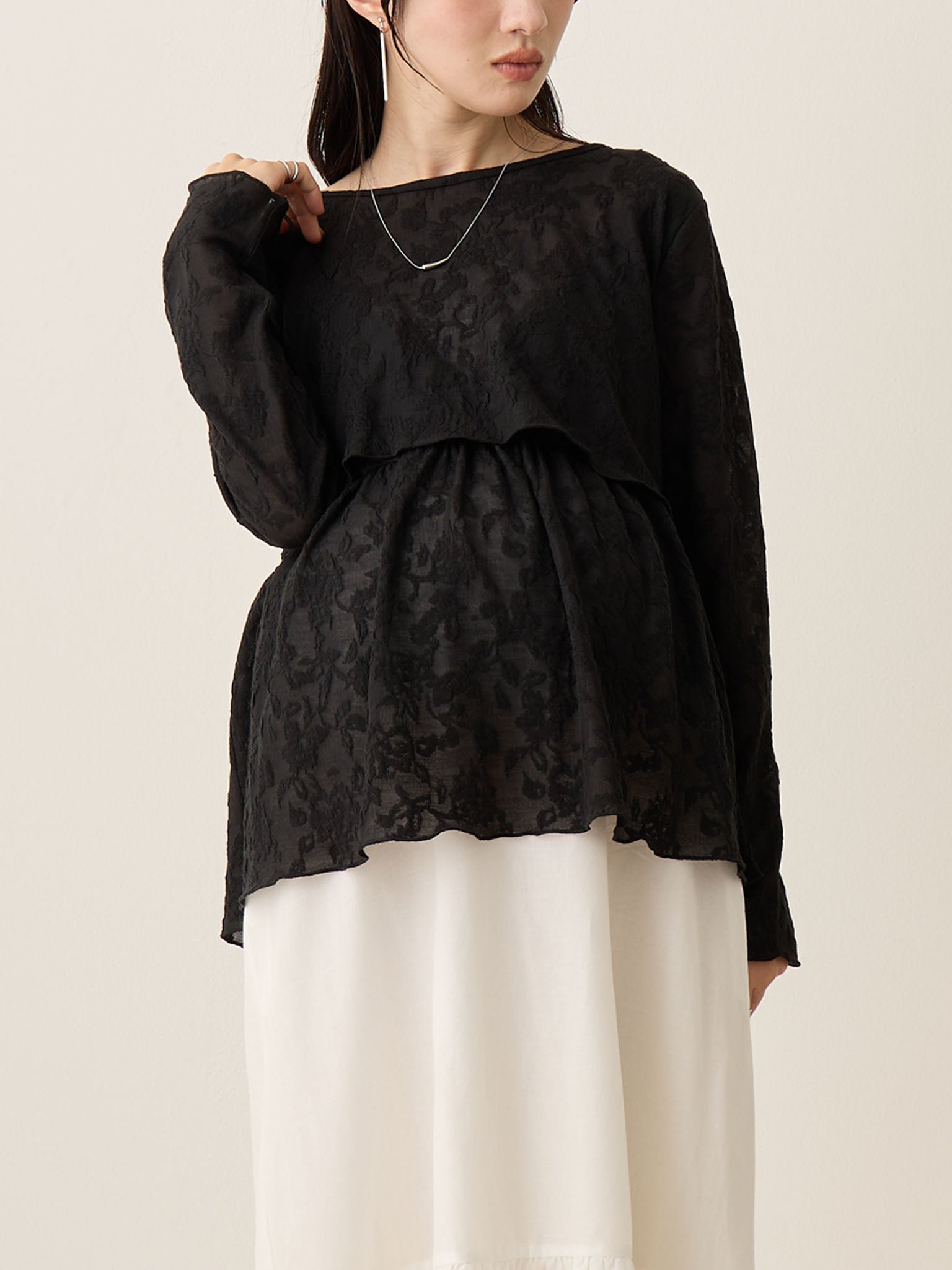 フラワージャガードトップス Black – honono for mom&baby