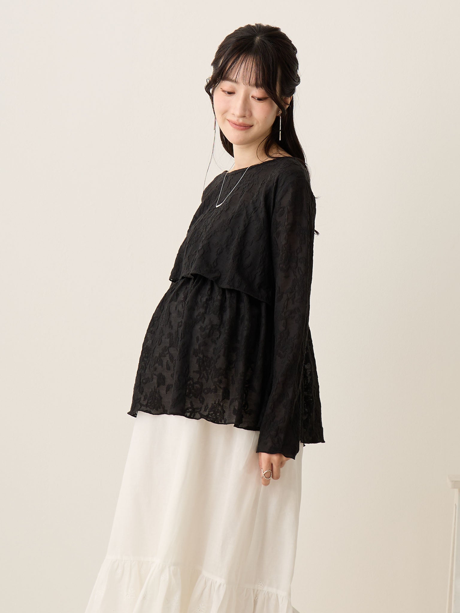 フラワージャガードトップス Black – honono for mom&baby