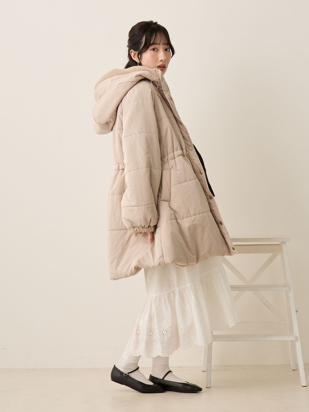 棉质蕾丝裙 白色