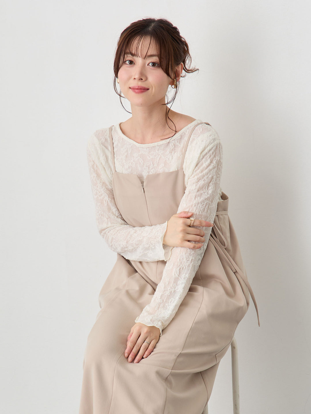 フラワージャガードトップス Ivory