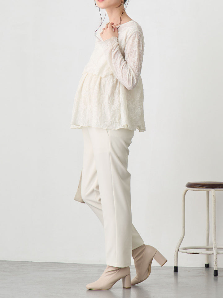 フラワージャガードトップス Ivory