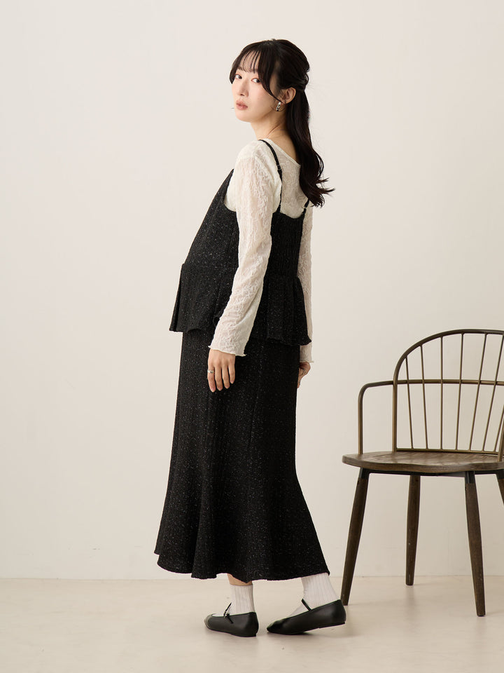 象牙色花朵提花上衣