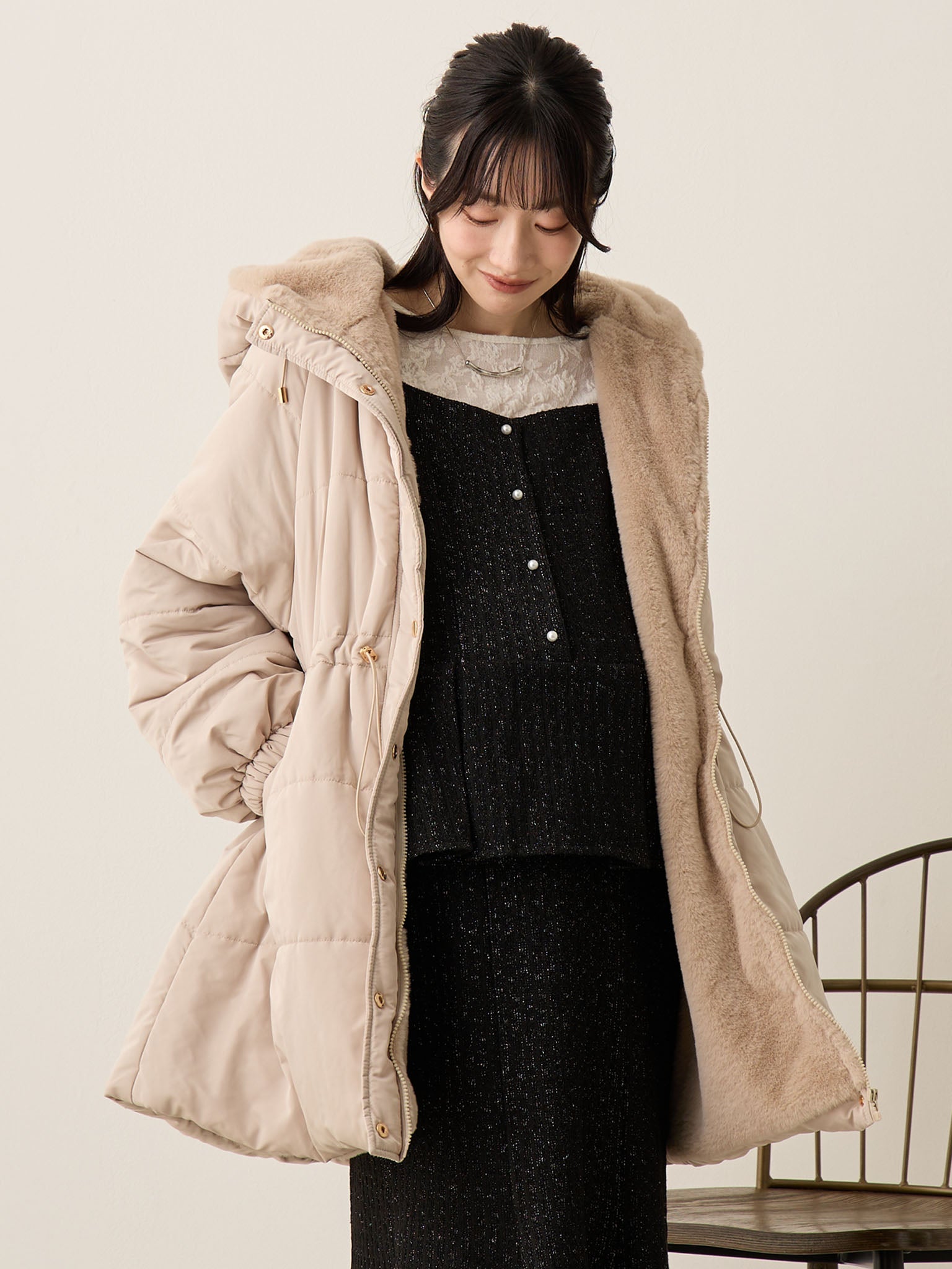 ジャケット・アウター hono リバーシブルボアダッカー付きジャケット Brown – honono for mom&baby