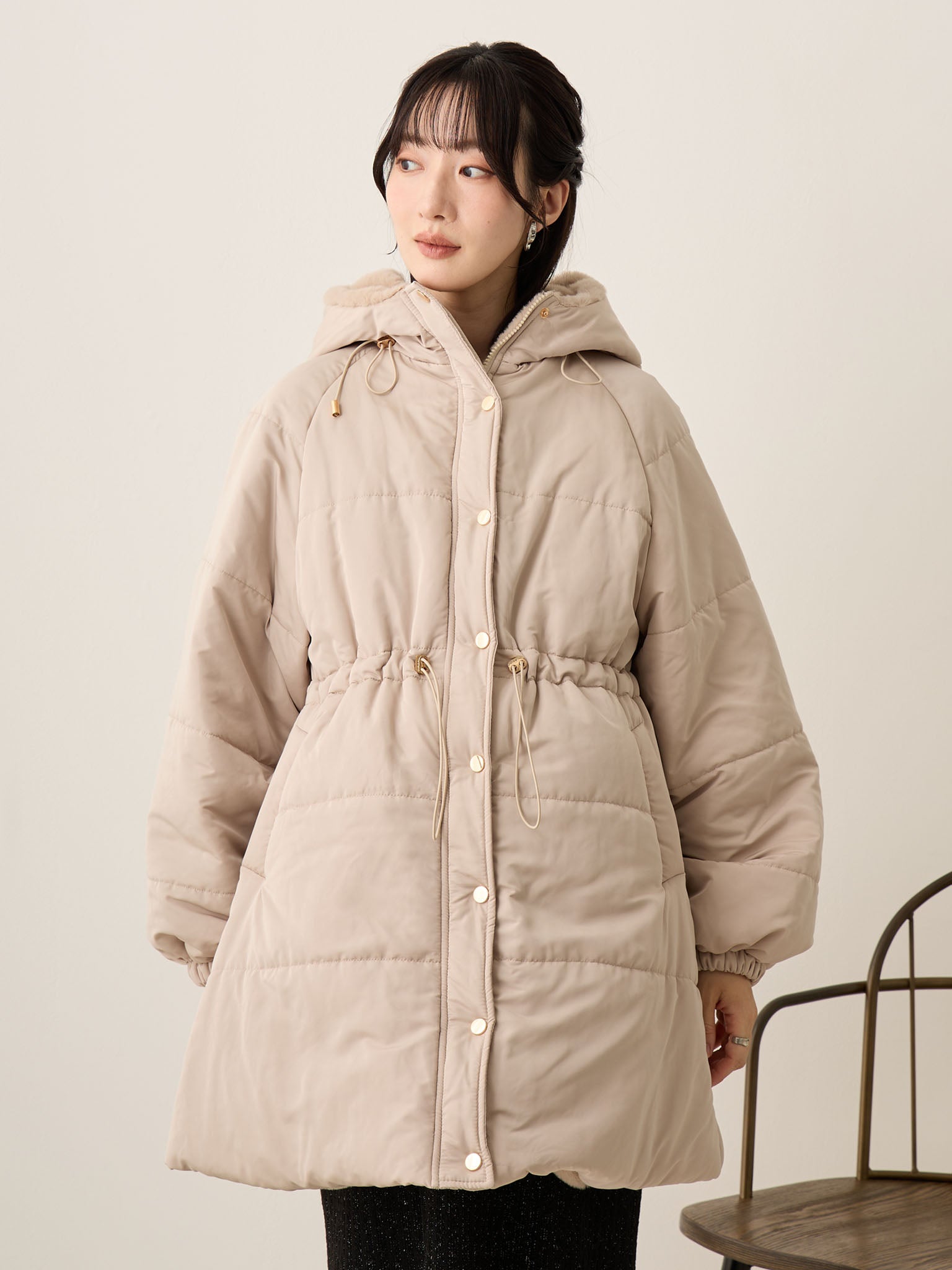 ダッカー付き　へプラムライトアウター　honono for Mom&Baby ダッカー付き中綿アウター Ecru – honono for mom&baby