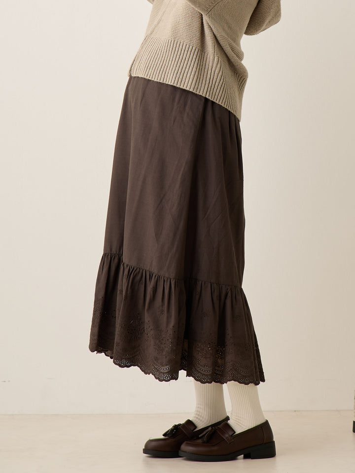 炭灰色棉质蕾丝裙
