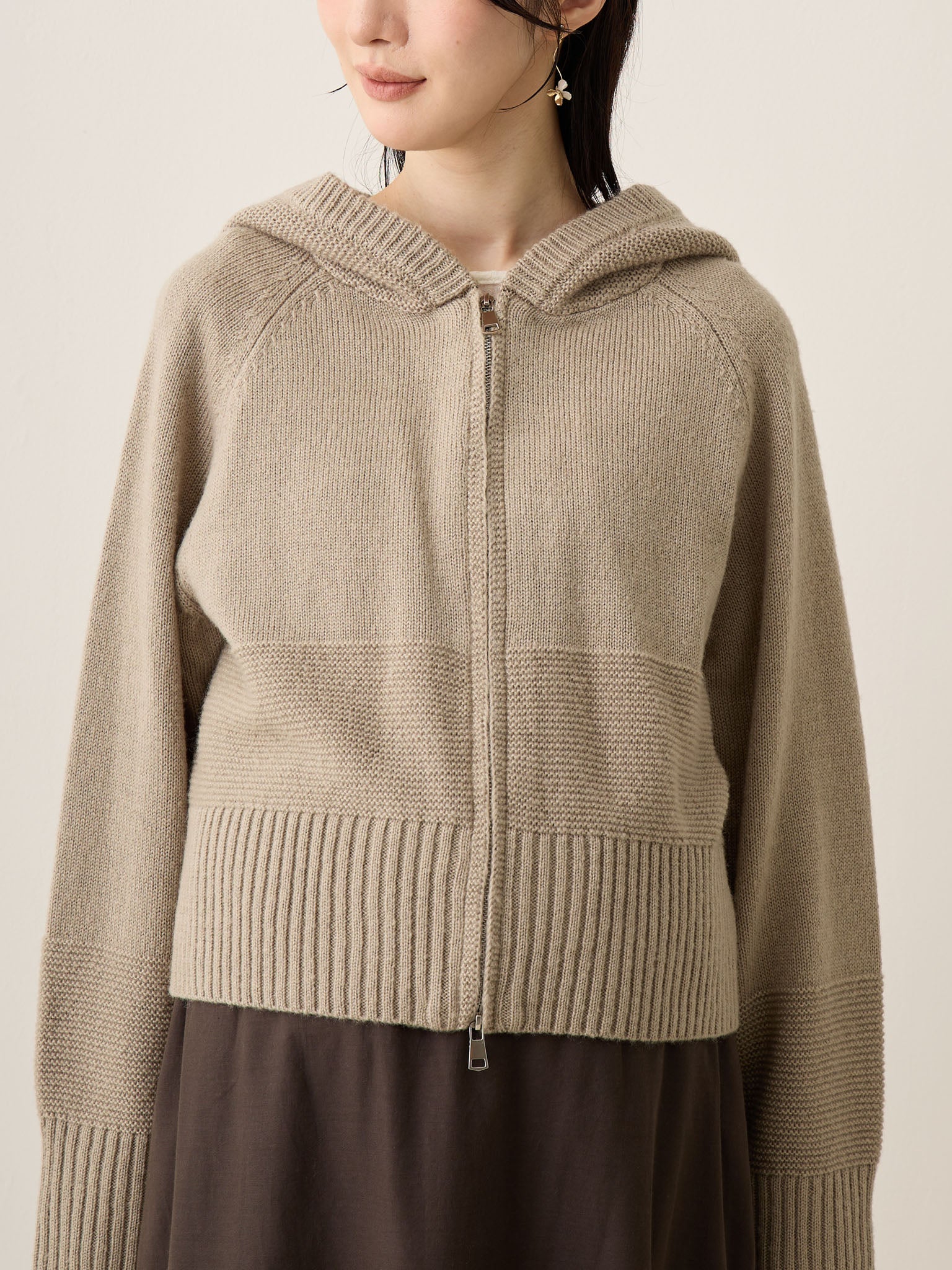 ダブルジップニットカーディガン Charcoal – honono for mom&baby