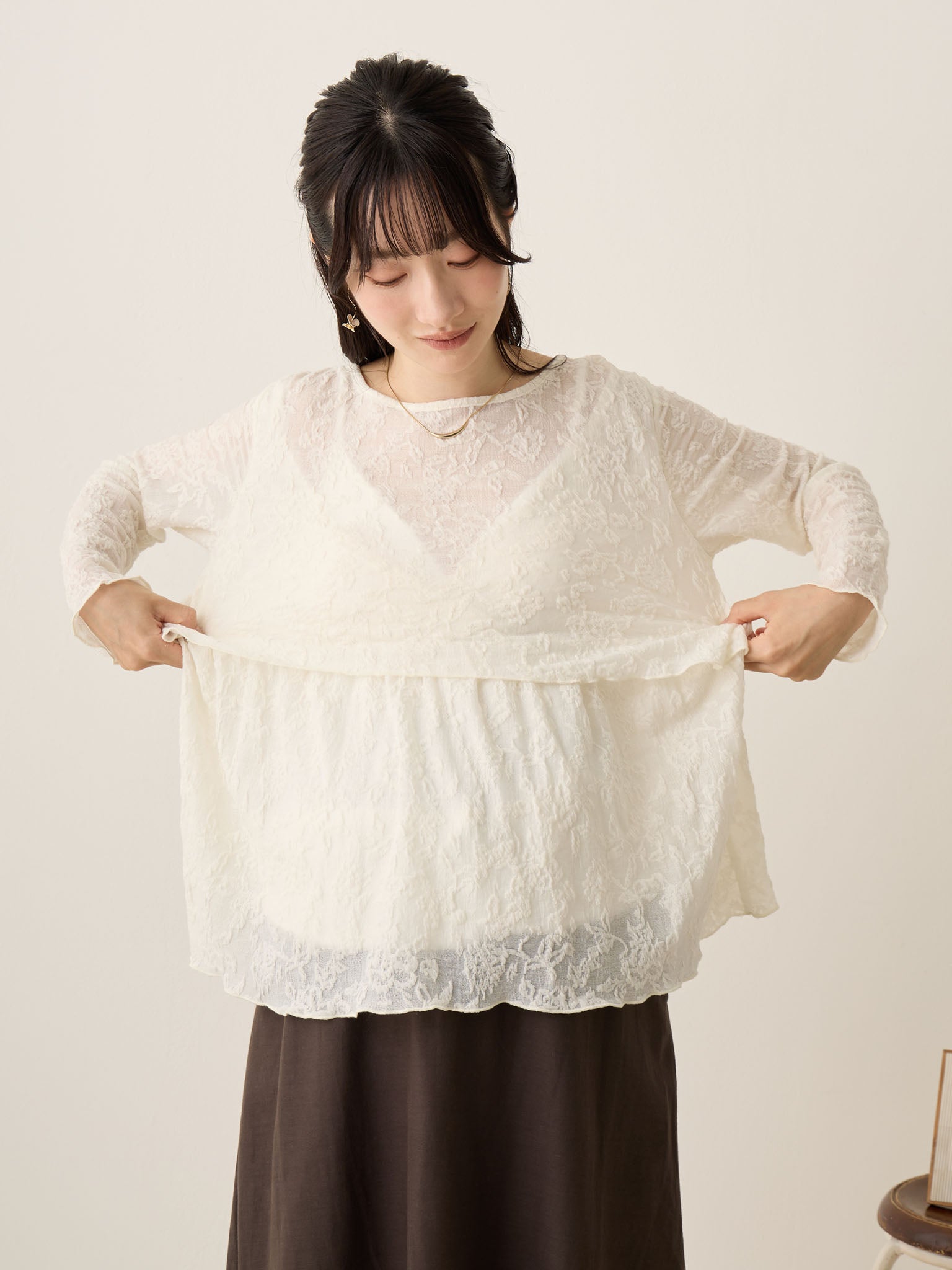 フラワージャガードトップス Ivory – honono for mom&baby