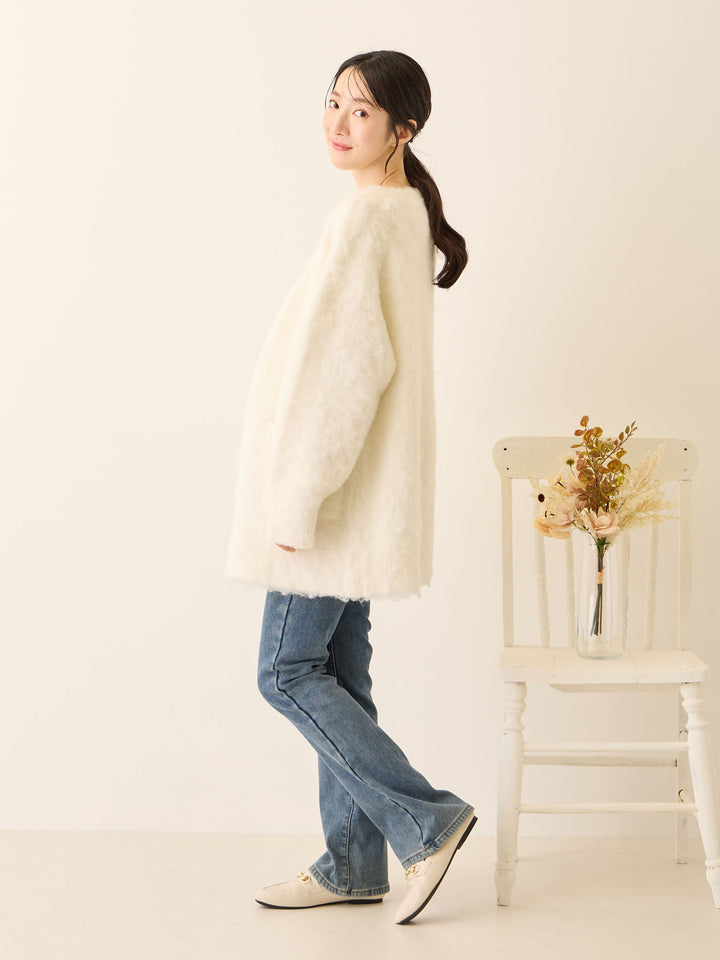 裏ボアフレアデニムパンツ Blue