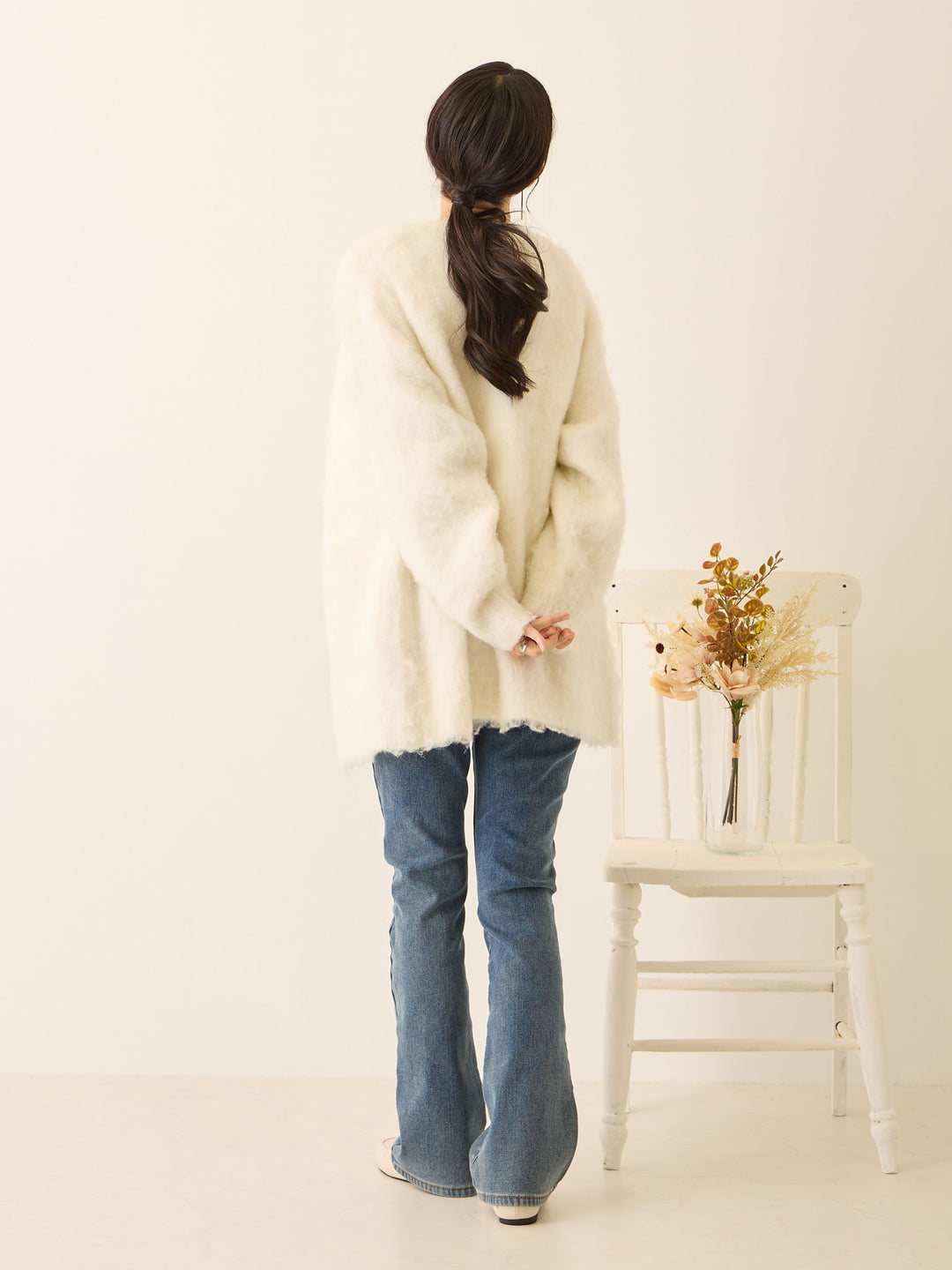 裏ボアフレアデニムパンツ Blue