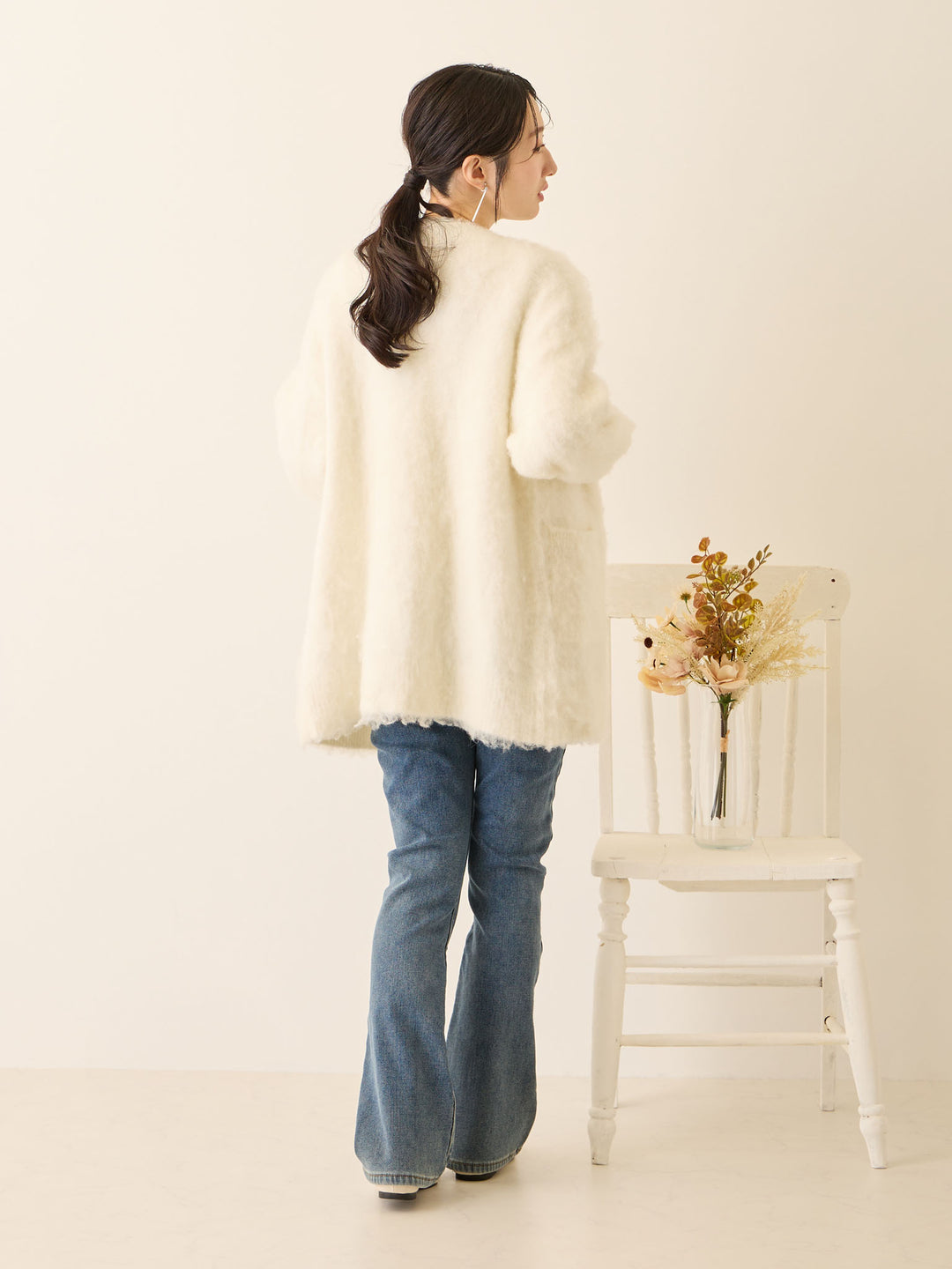 裏ボアフレアデニムパンツ Blue