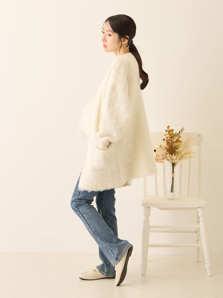 裏ボアフレアデニムパンツ Blue