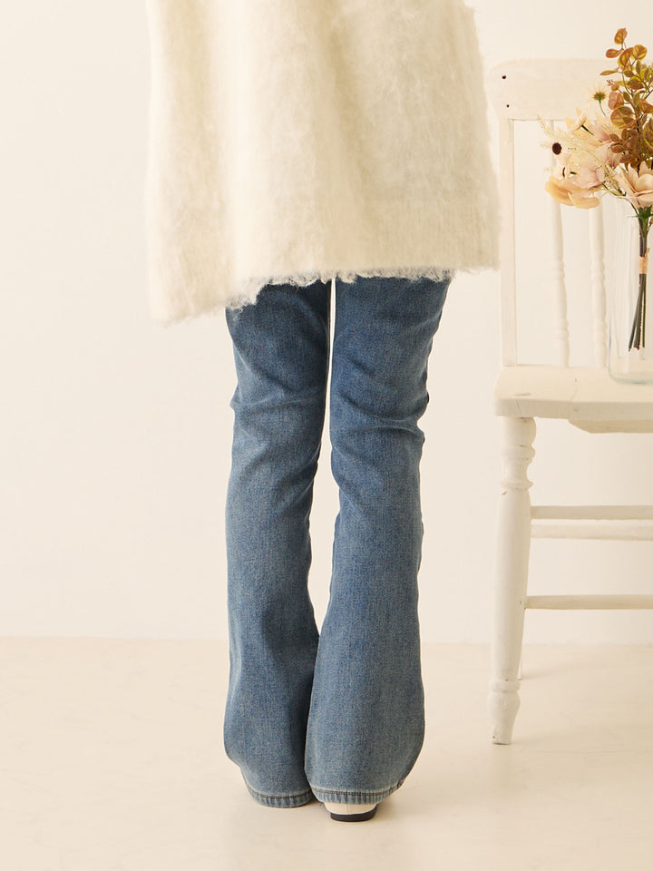 裏ボアフレアデニムパンツ Blue