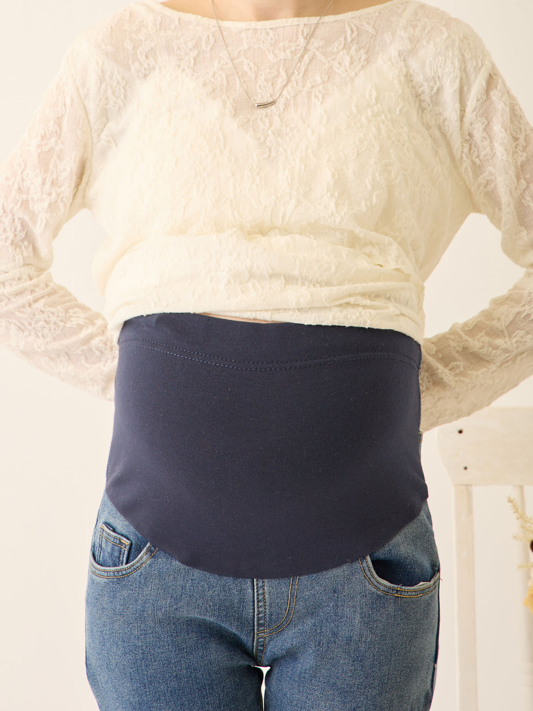 裏ボアフレアデニムパンツ Blue