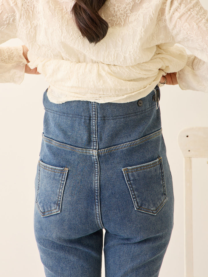 裏ボアフレアデニムパンツ Blue