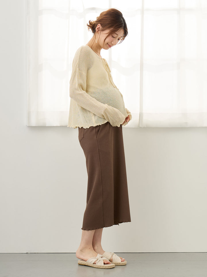 リブカットタイトスカート Brown