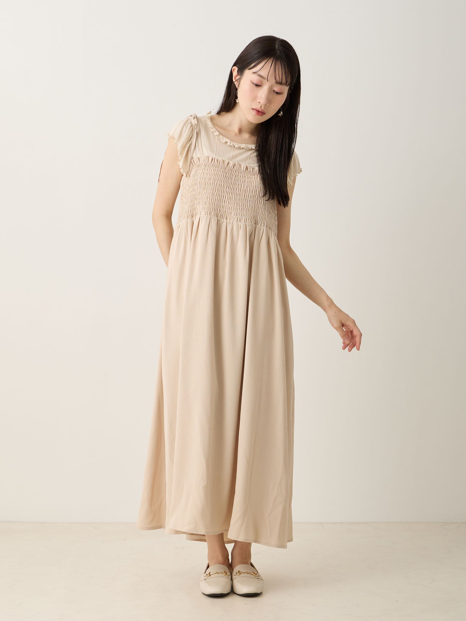 新品未使用◆ヌキテパ◆刺繍入りキャミワンピース ロングワンピース◆ベージュ 2025年最新】ne Quittez pas キャミワンピースの人気アイテム - メルカリ