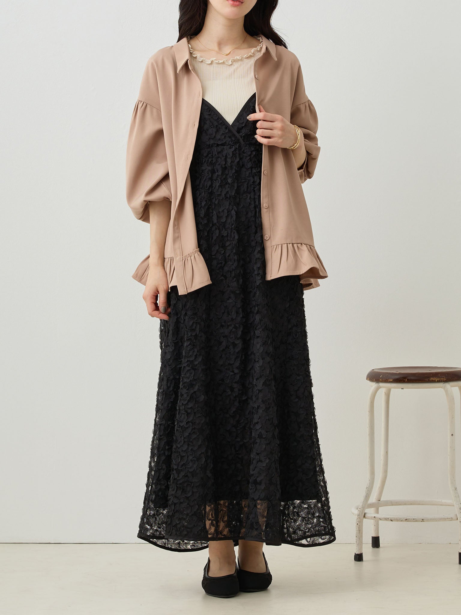 カシュクールレースキャミワンピース Black – honono for mom&baby