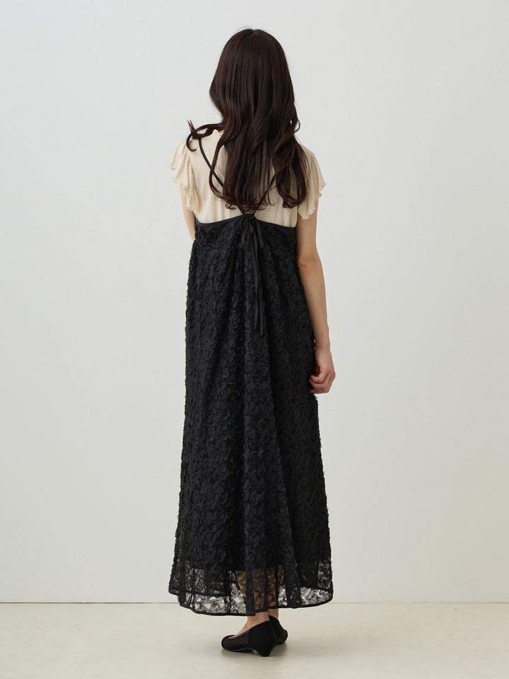 カシュクールレースキャミワンピース Black