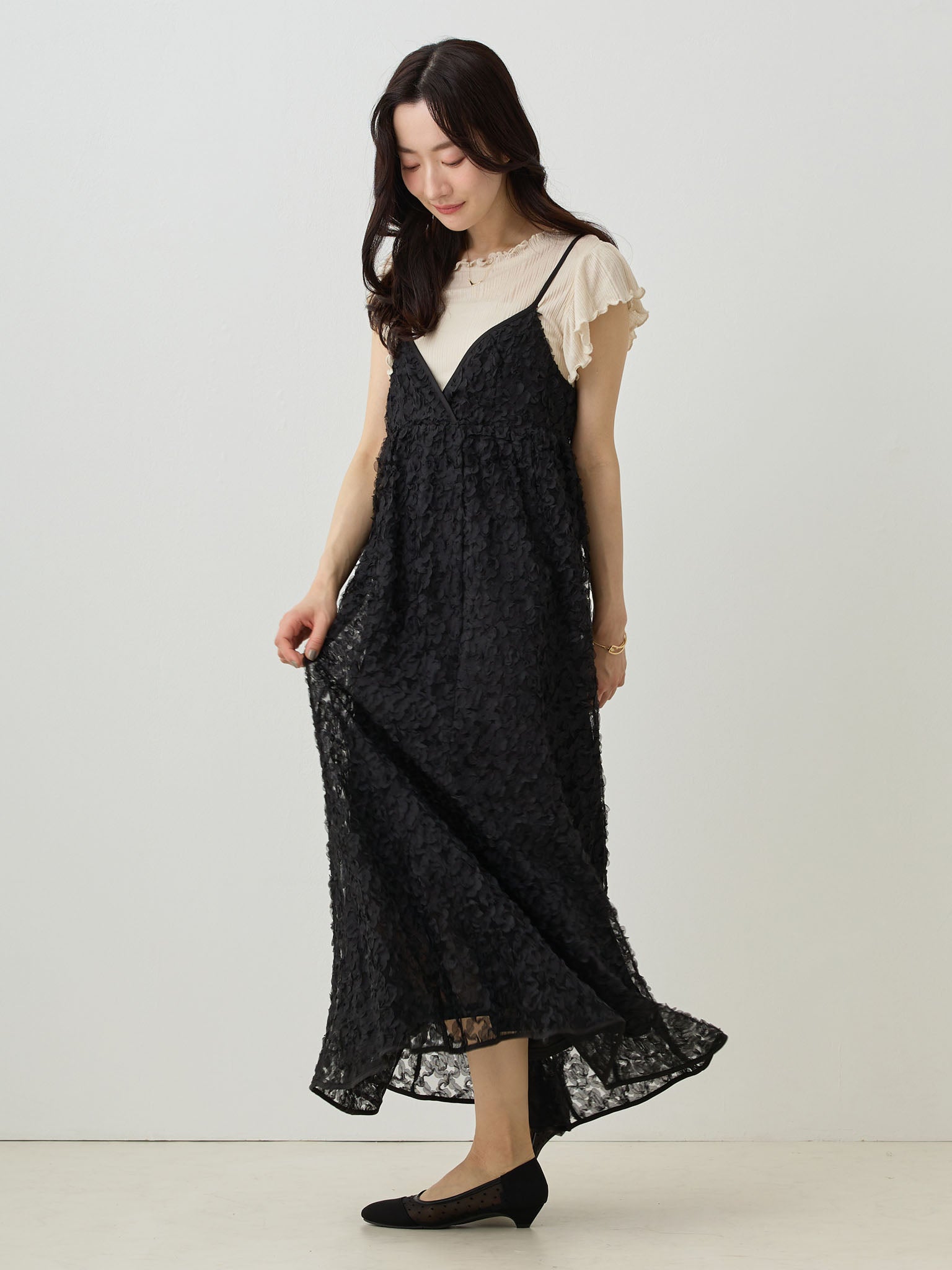 honono マタニティ　レースケープドレス マタニティ＆授乳服通販】honono for mom&baby
