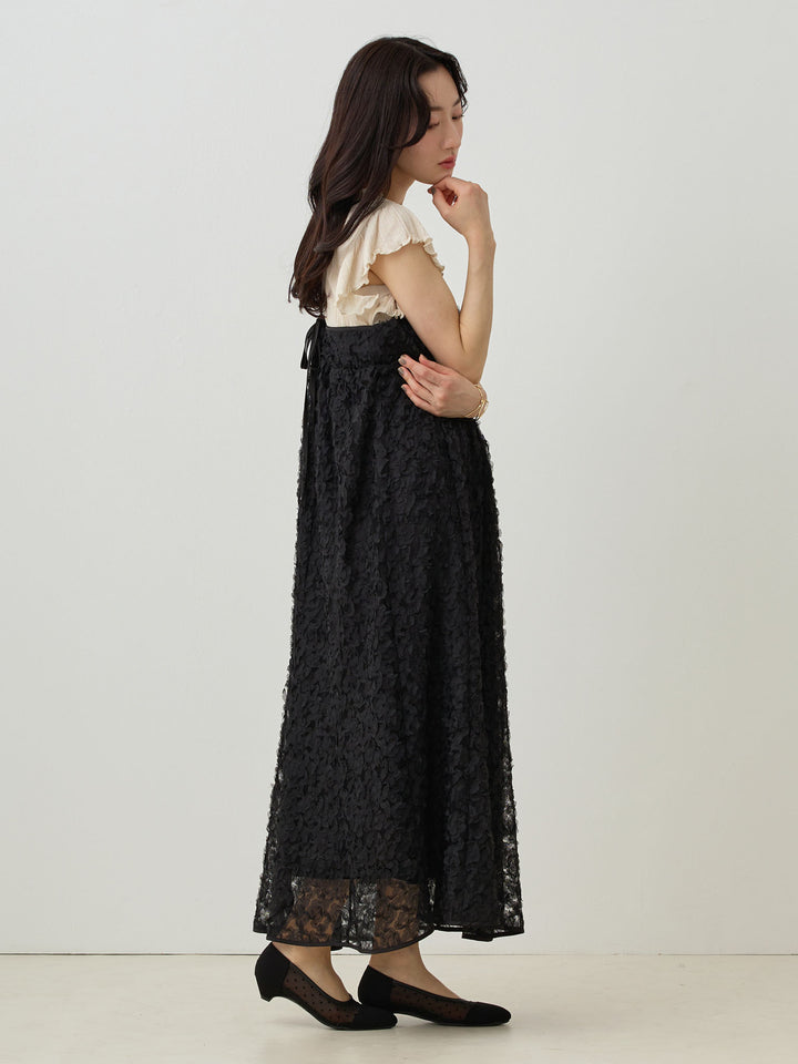 カシュクールレースキャミワンピース Black
