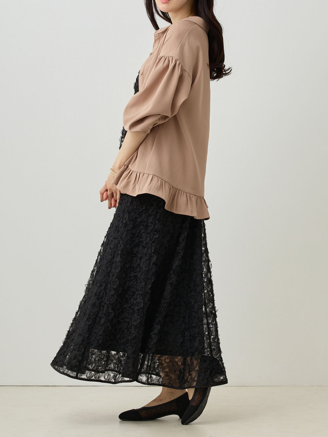 カシュクールレースキャミワンピース Black