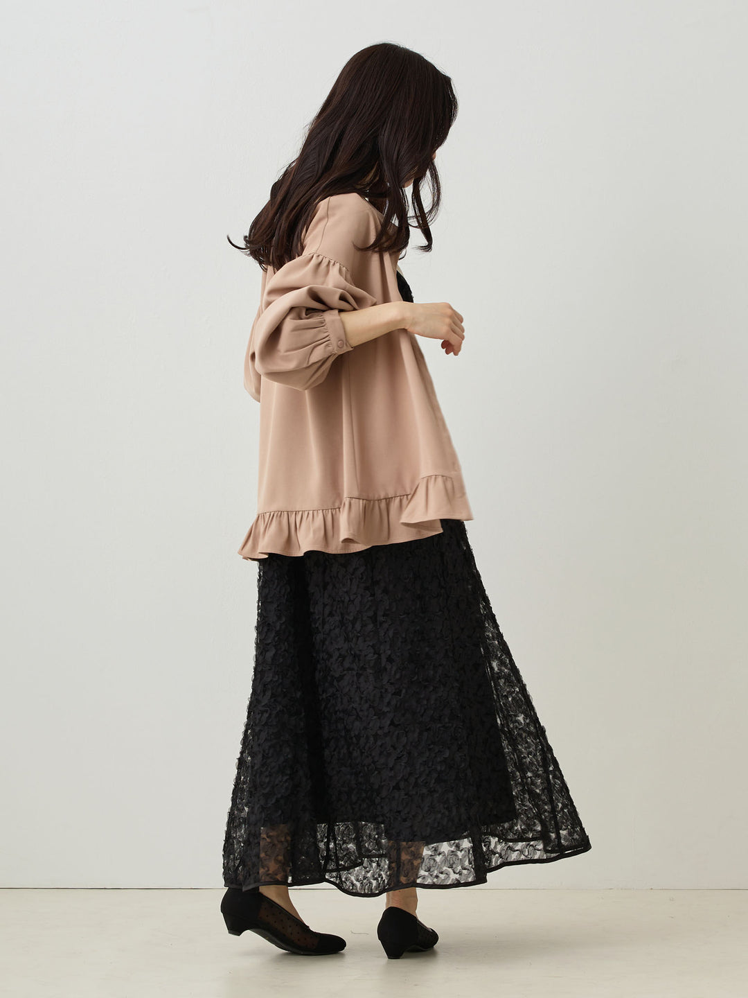 カシュクールレースキャミワンピース Black
