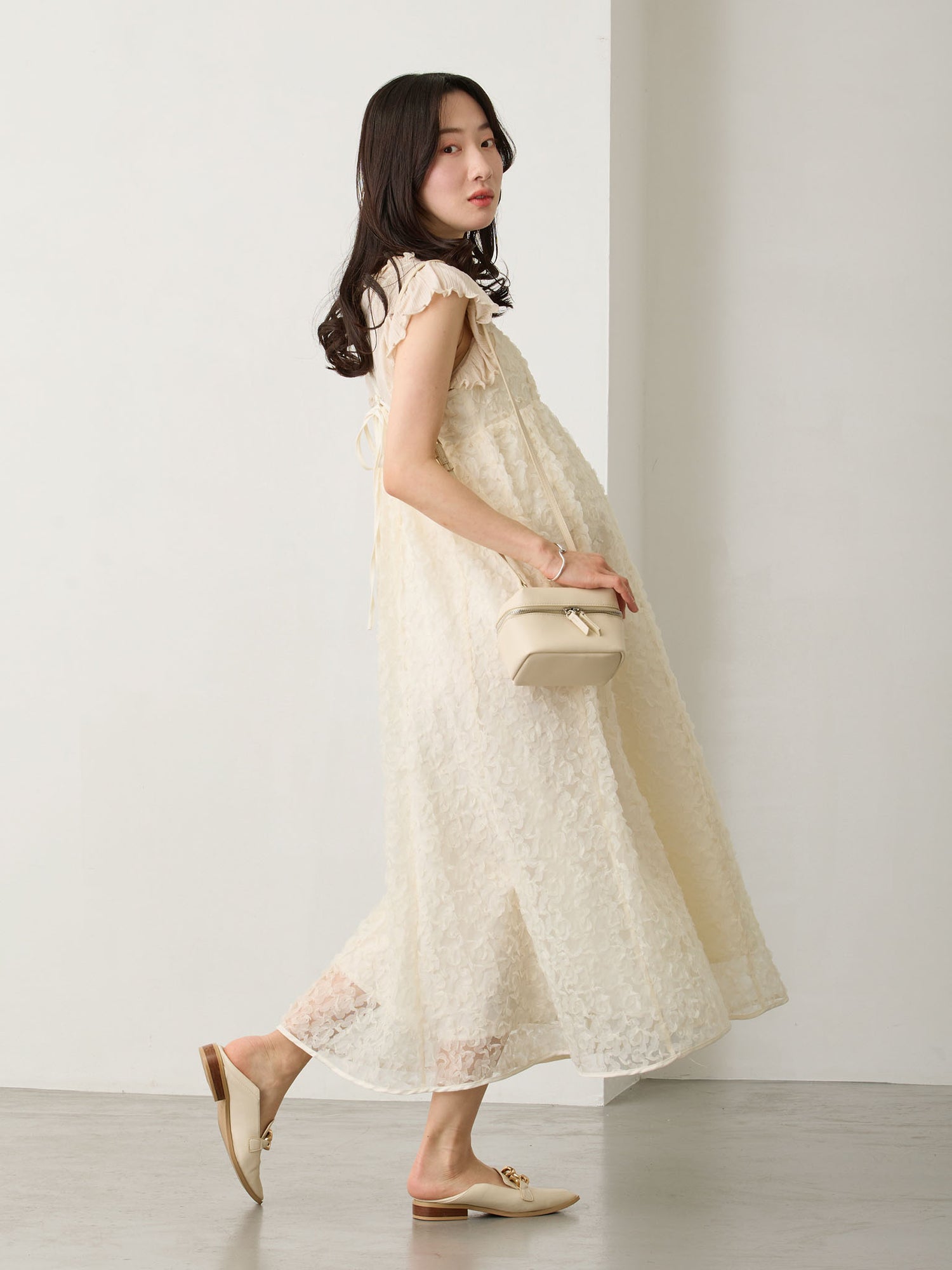 カシュクールレースキャミワンピース Ivory