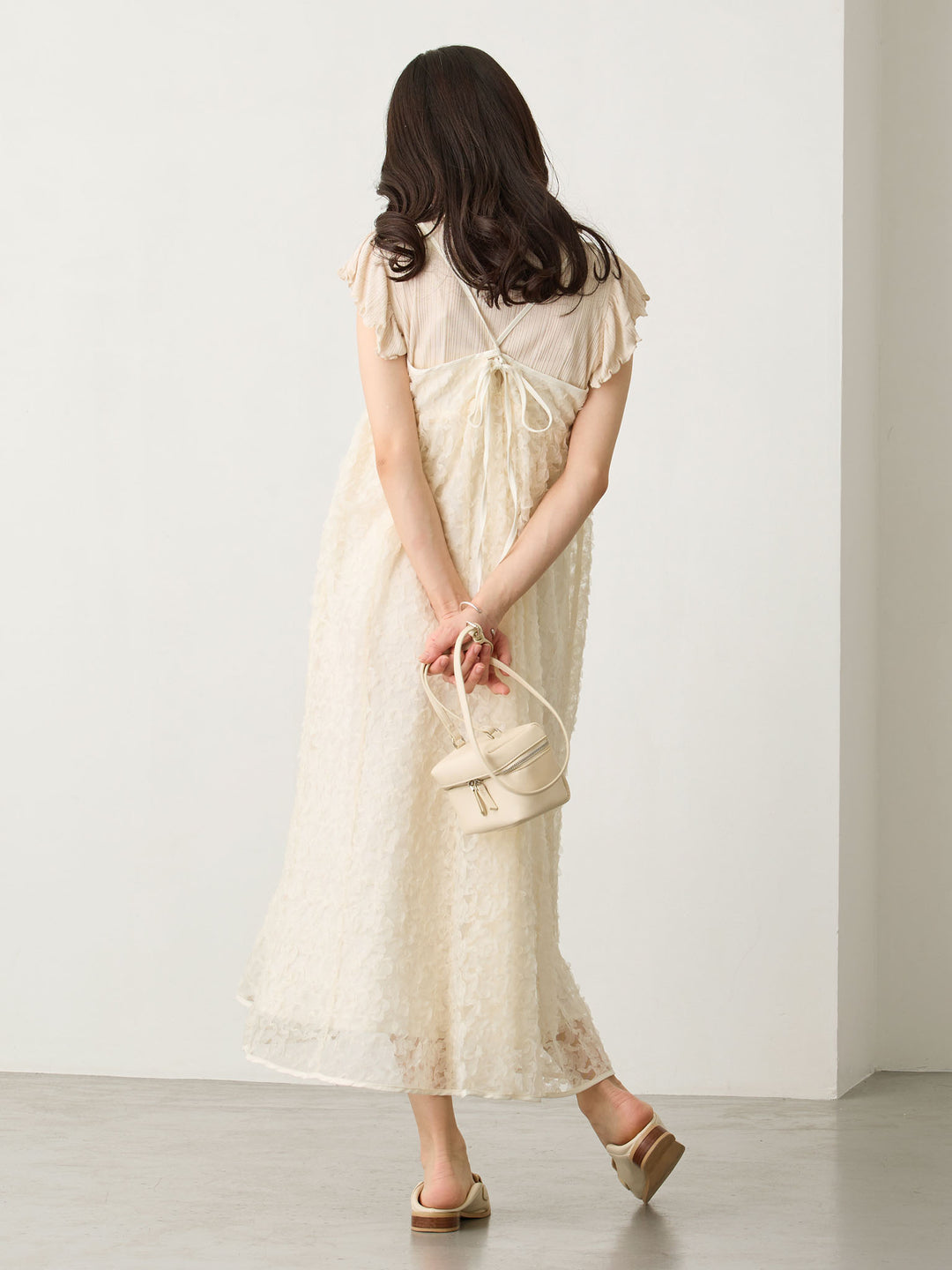 カシュクールレースキャミワンピース Ivory