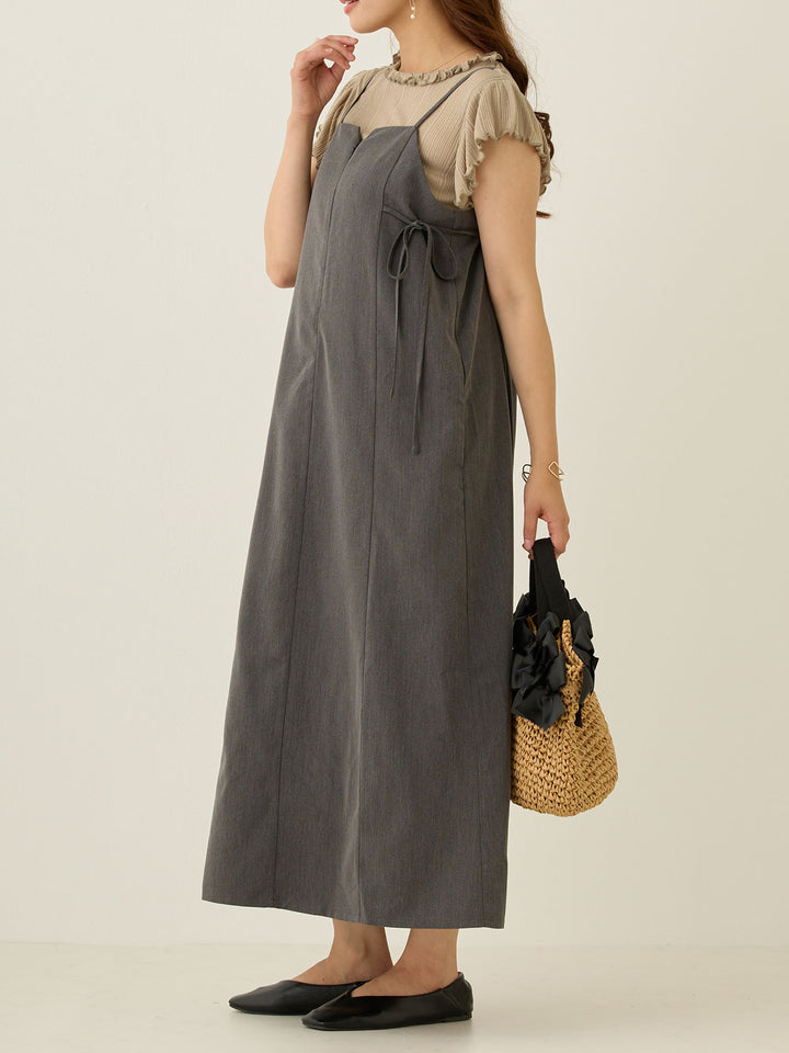 Side Ribbon Cami Dress Black