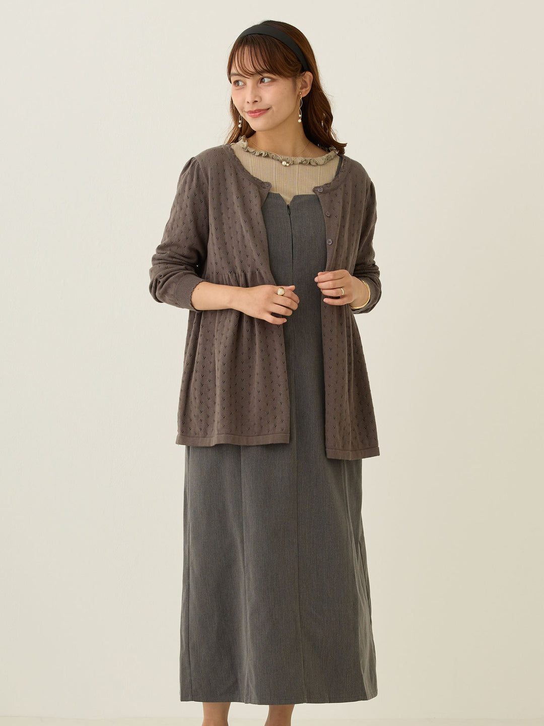 Side Ribbon Cami Dress Black