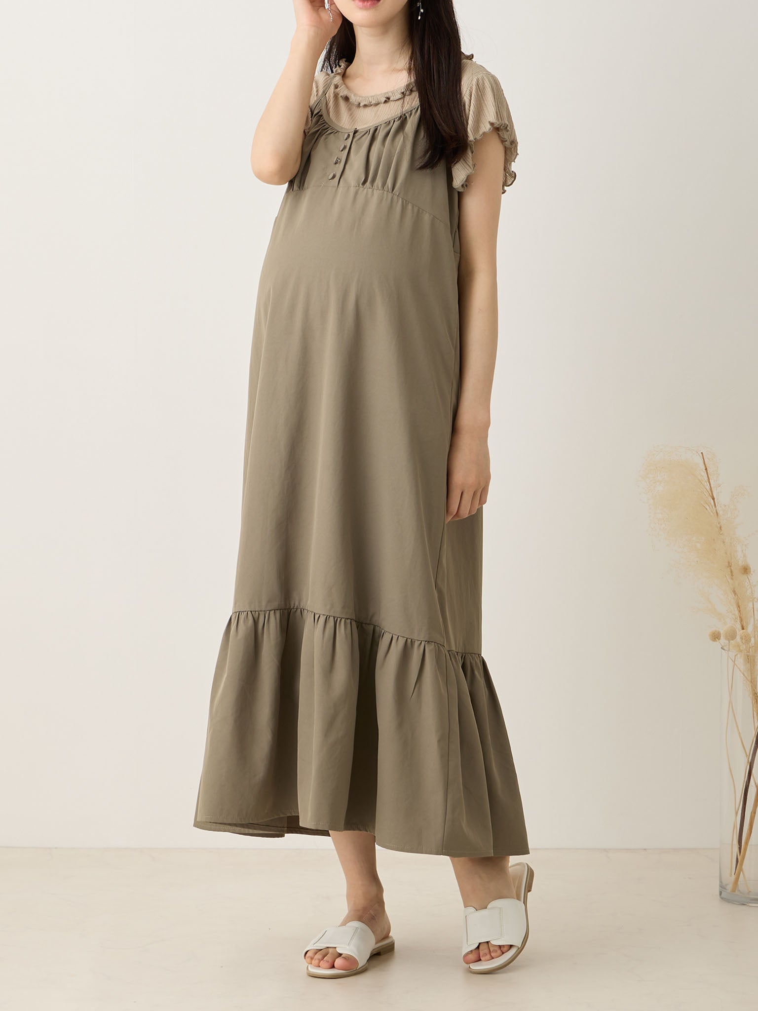 袖リボンスクエアワンピース Brown – honono for mom&baby