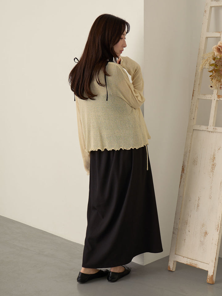 褶皱吊带连衣裙 黑色