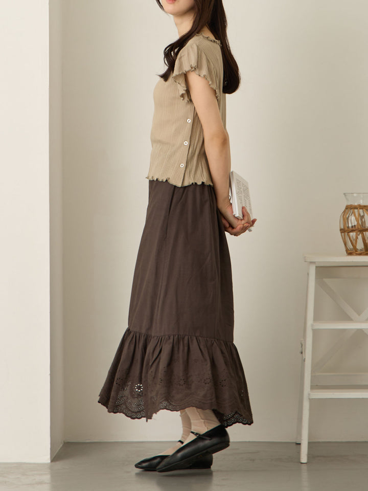 炭灰色棉质蕾丝裙