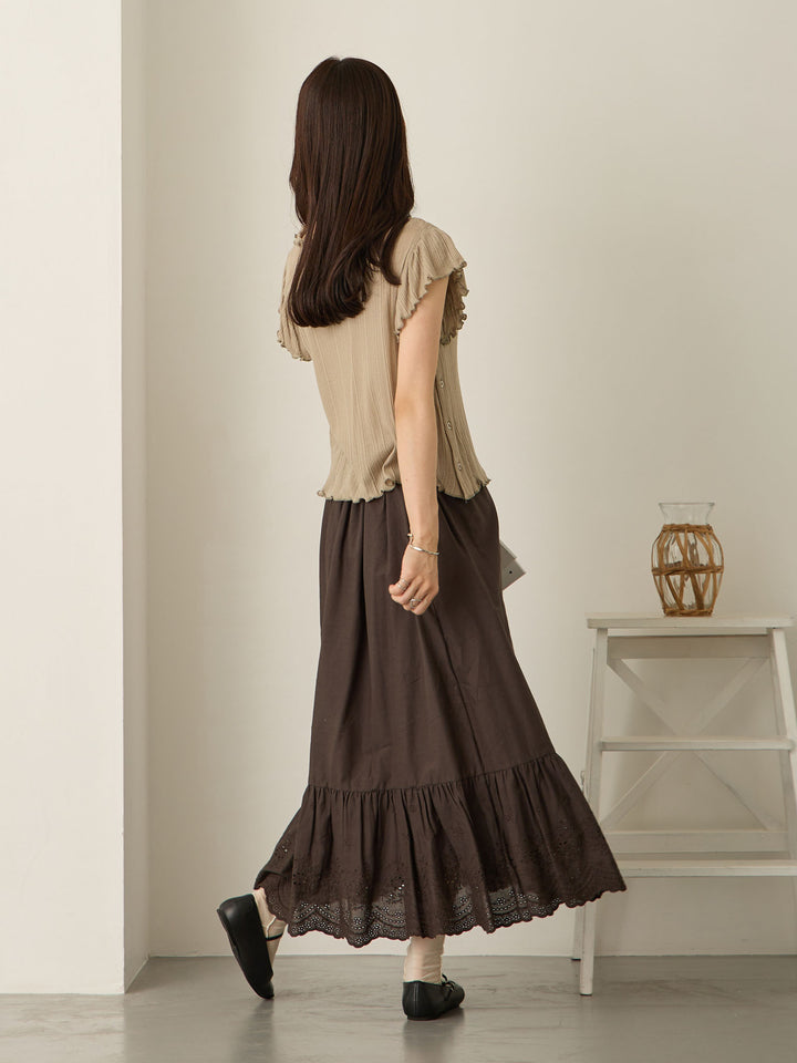 炭灰色棉质蕾丝裙
