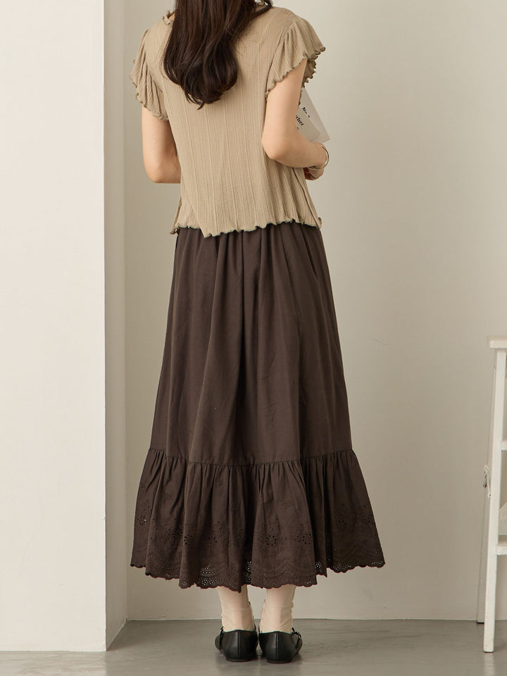 炭灰色棉质蕾丝裙