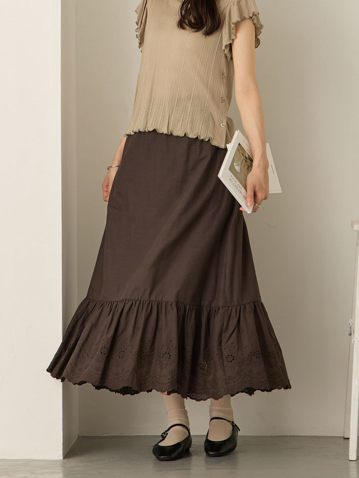 炭灰色棉质蕾丝裙