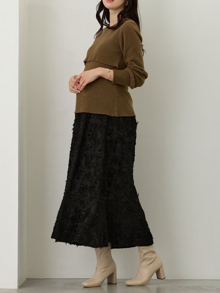 シンプル授乳ニット Brown