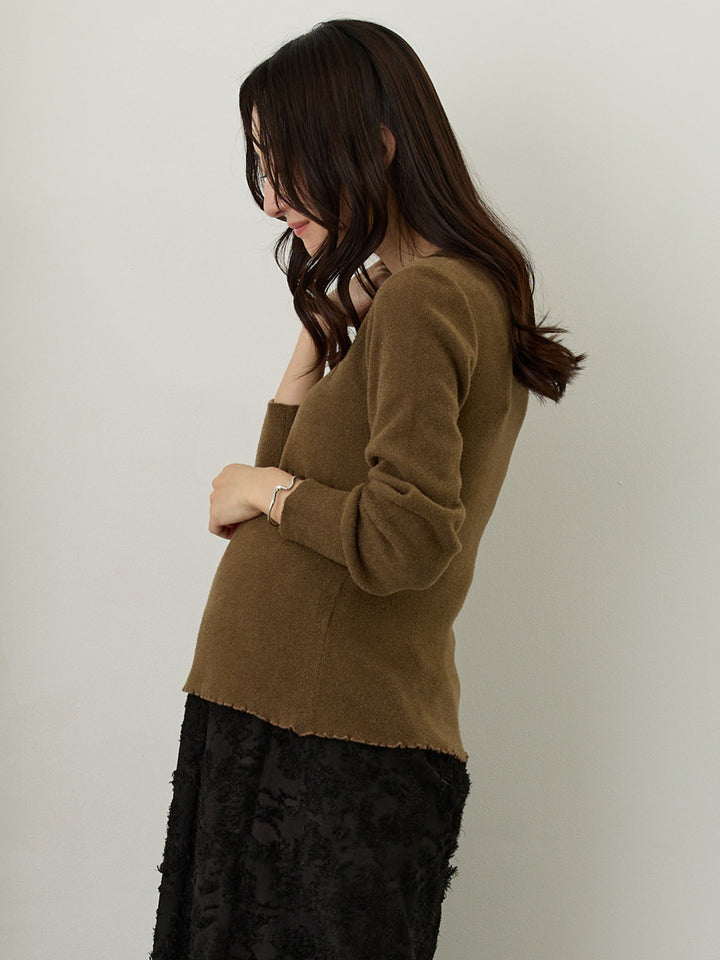シンプル授乳ニット Brown