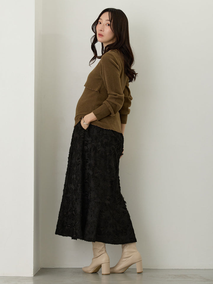 シンプル授乳ニット Brown