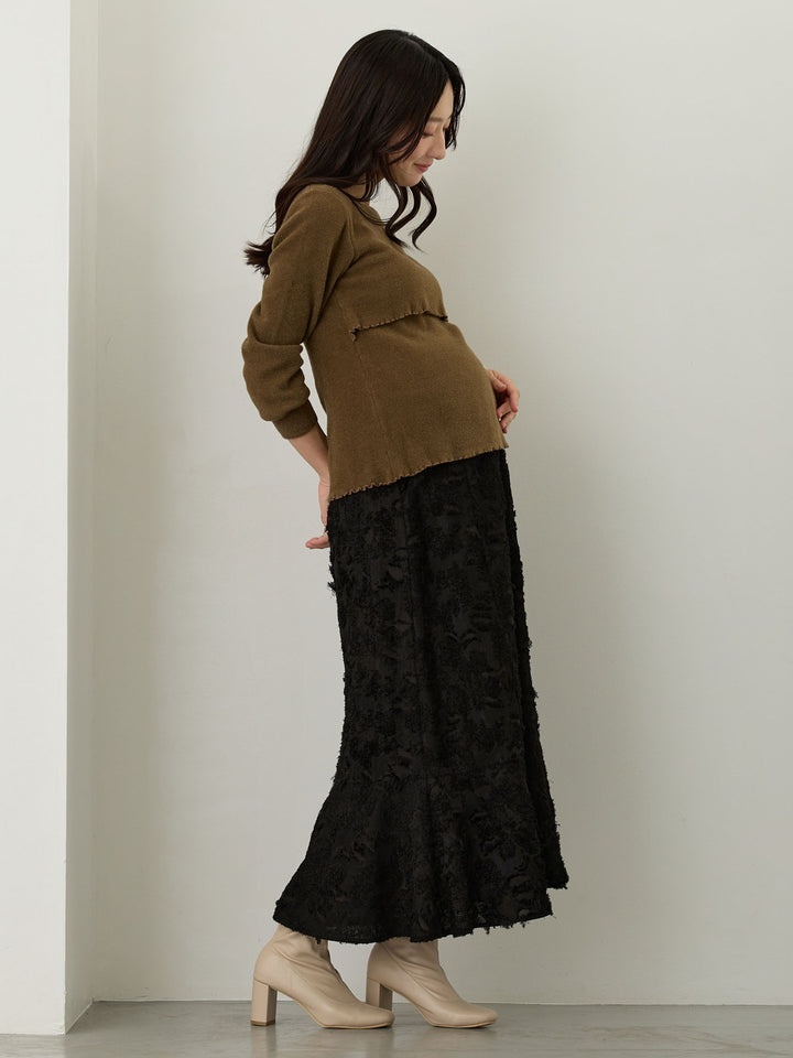 シンプル授乳ニット Brown