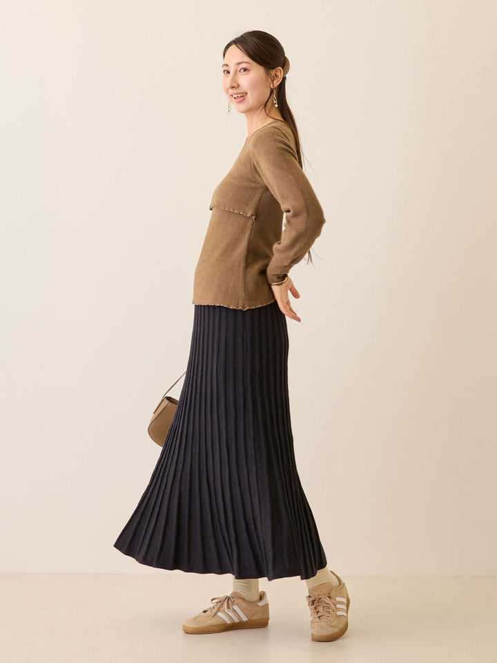 シンプル授乳ニット Brown