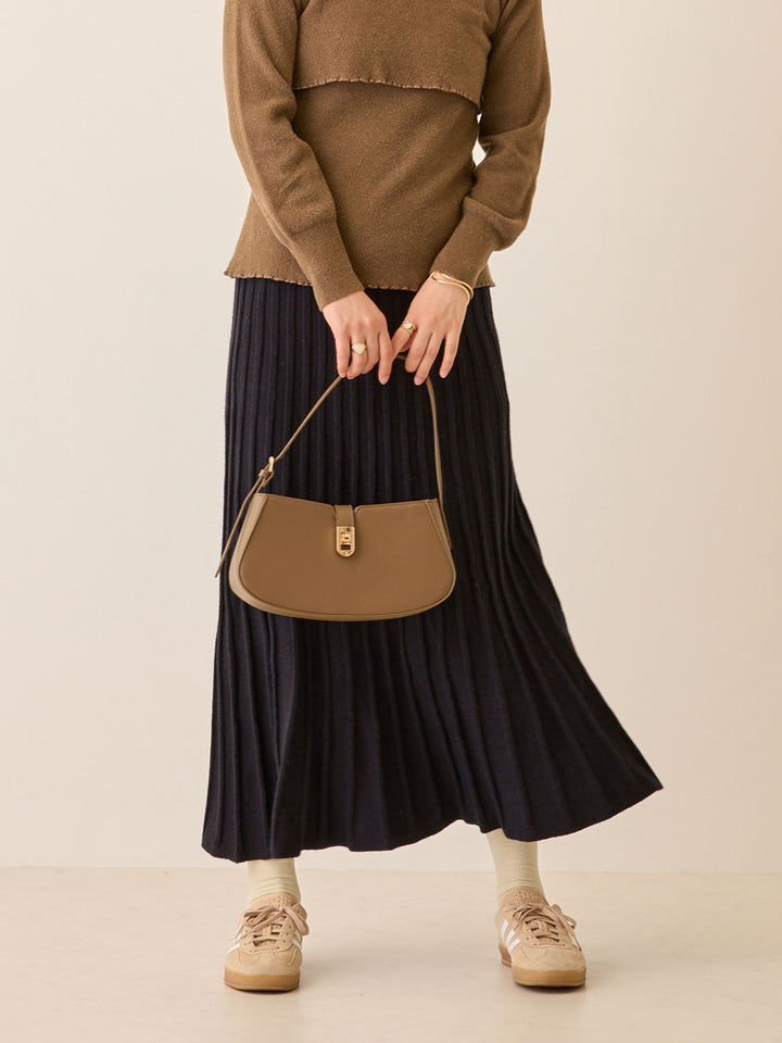 ニットプリーツスカート Black